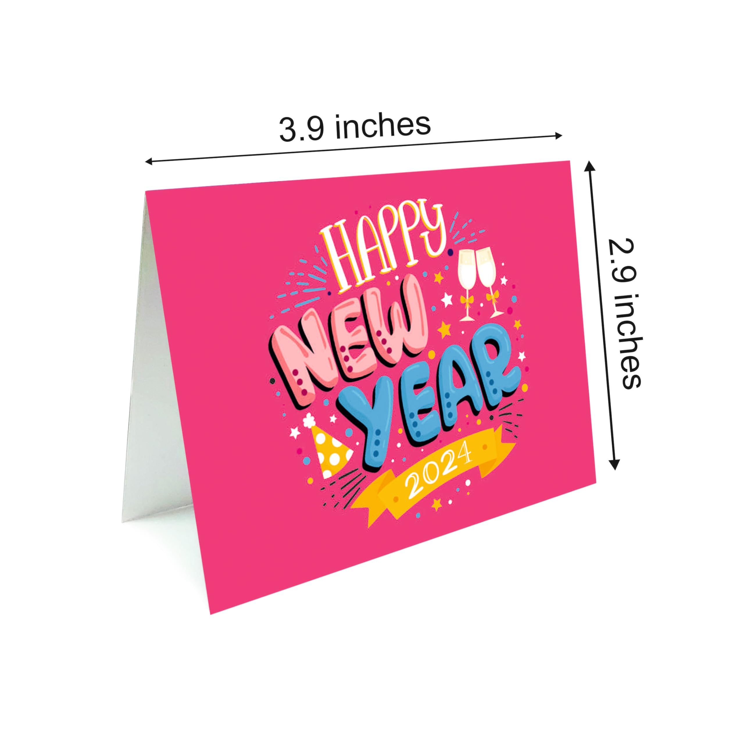 SVM CRAFT® Happy New Year Greeting Cards Set of 50 Cards with 50